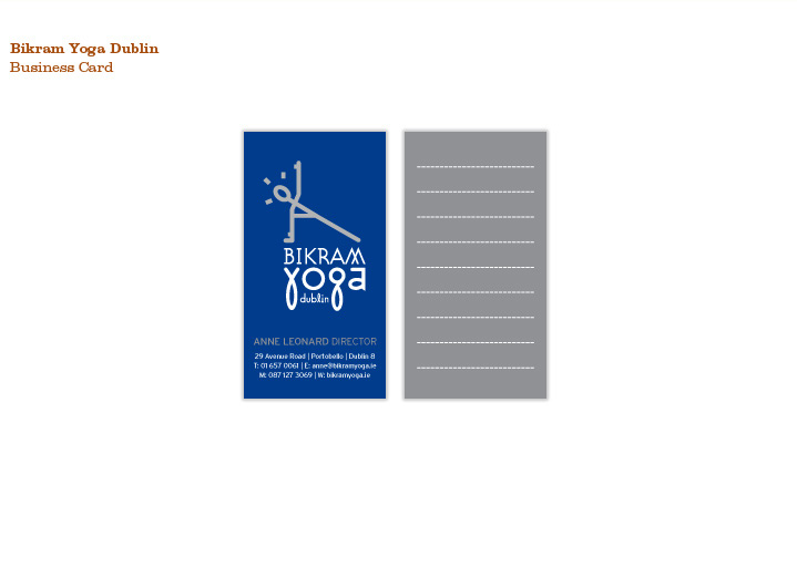 Bikram Yoga Dublin, Business Card Bikram Yoga Dublin, Business Card