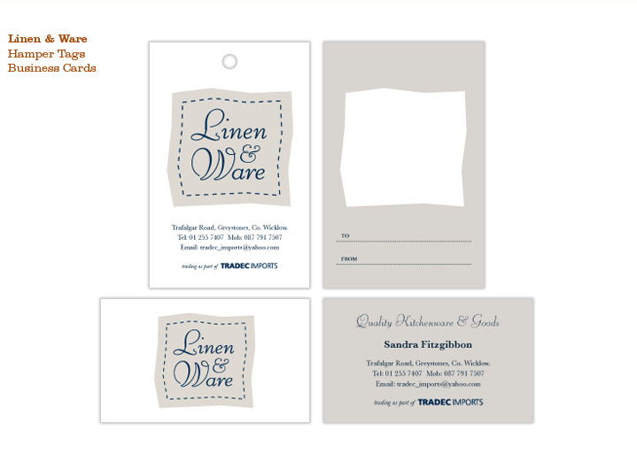 Linen & Ware, Hamper Tags, Business Card Linen & Ware, Hamper Tags, Business Card
