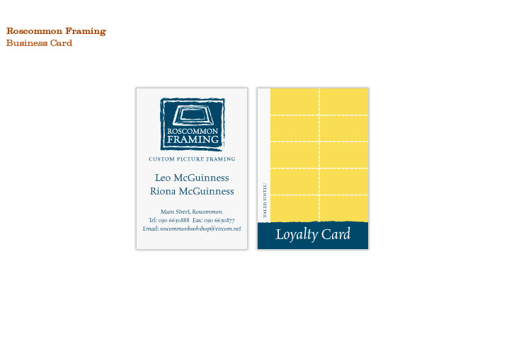 Roscommon Framing, Business Card