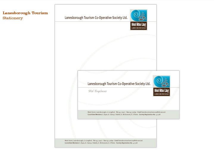 Lanesborough Tourism, Samples of stationery Lanesborough Tourism, Samples of stationery