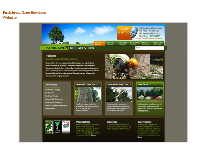 Parklawn Tree Services, Content managed website Parklawn Tree Services, Content managed website