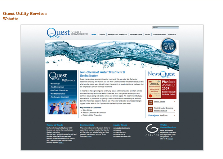Quest Utility Services, Content managed website and branding Quest Utility Services, Content managed website and branding
